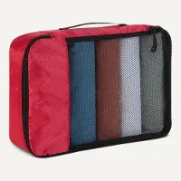 Unyqoos Ensemble de cubes de rangement de différentes tailles – cubes de rangement gain de place avec double fermeture éclair et partie supérieure en mesh, lavables en machine