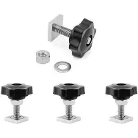 OEM Adaptateur pour profilé en T, avec vis et filetages de type T, comprenant des vis et des rondelles M8 pour supports de vélo (lot de 4)