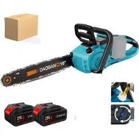 OEM Scie à chaîne électrique, 16 pouces, moteur sans balais, kit avec 2 batteries