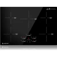 Nikcorp Plaque de cuisson à induction, 4 zones, 9 niveaux de puissance, fonction boost, couleur noire, 60 cm