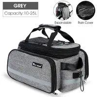StarTech.com Sacoche de vélo - Double sacoche latérale - Volume extensible de 10 à 25 litres - Avec protection contre la pluie - Sacoche d'épaule - Gris