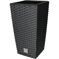 KOTARBAU Pot de fleurs en rotin, design carré, 170x170x324 mm, anthracite