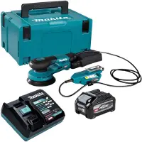 Makita BO 001 CGU101 : Ponceuse excentrique sans fil, 40 V max., diamètre 125 mm, excentrique de 5,0 mm, moteur sans balais, incluant 1 batterie 4,0 Ah, 1 chargeur et 1 coffret Makpac