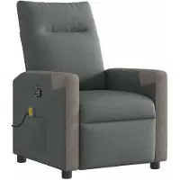 vidaXL Fauteuil de massage gris foncé Tissu