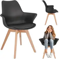 Jumi , chaise de cuisine ORLEAN, idéale pour la salle à manger, le salon ou la cuisine, en polypropylène, de couleur noire