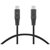 Ksix Câble USB-C vers USB-C Noir