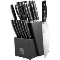 MasterChef Bloc à couteaux , comprenant un couteau de chef professionnel, fabriqué en acier spécial, ensemble de 15 pièces