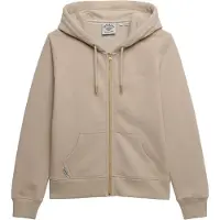 Superdry pour femme. W2012672A Sweat à capuche zippé Essential Logo beige (M), Casuel, Coton