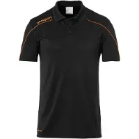 Uhlsport Stream 22 Polo Hommes - Noir / Orange fluo
