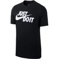 Nike T-Shirt 'Swoosh' noir / blanc