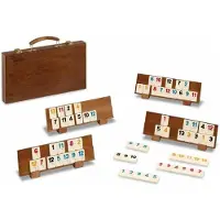 Cayro Rummi Classic Plus Wood Briefcase Board Game Doré Enfants