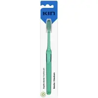 Kin Brosse à dents - - Medium - Tête triangulaire - Poignée ergonomique - Capuchon de protection