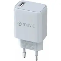 Muvit , chargeur secteur 1 USB 2,4A 12W 100% recyclable, blanc