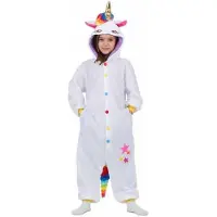 MOM Blanco Child Kigurumi Unicorn With Hood And Tail Costume Blanc M Enfants