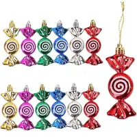 Sonstiges Guirlandes de Noël en forme de bâtons de sucre scintillants, lot de 12, en plastique, 8 cm, de couleurs variées