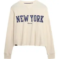 Superdry Femme T-shirt à Manches Longues Athletic Essential Graphic Blanc Taille: 38