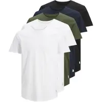 Jack & Jones T-Shirt 'JJENoa' bleu marine / vert foncé / noir / blanc