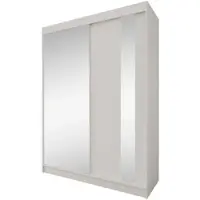 Beautysofa Armoire suspendue GAJA, 160 cm, avec miroir, 2 portes, pour chambre à coucher, en cachemire/cachemire, avec deux tiroirs