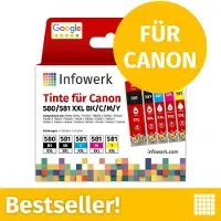 Infowerk NOUVEAU : Cartouches d'encre pour Canon 580/581 XXL, multipack (BK/BK/C/M/Y), 1 pièce