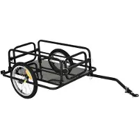 StarTech.com Remorque pour vélo, pour chien et bagages - Remorque de transport pour vélo - Volume de 70 litres - 139 x 71,5 x 49 cm - Attelage universel - Cadre en acier - Couleur vert armée