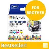 Infowerk NOUVEAU : Cartouches d'encre pour Brother LC421XL, Multipack (BK/C/M/Y), 1 pièce