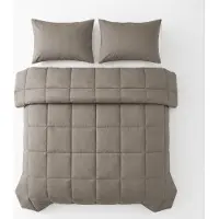 Royal Textile Couverture de lit "Lazy" en percale, couleur taupe, dimensions 200 x 220 cm, marque Primaviera Deluxe