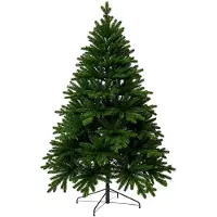 VIVANNO - Sapin de Noël en polyéthylène, modèle NORDMANN, 210 cm, forme ronde, couleur verte, aspect naturel - Dimensions : 142 x 210 cm