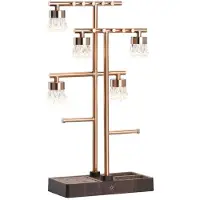 Immax Lampe décorative LED 2 en 1 : LUMITREE / Organisateur à bijoux / 1,5 W / 5 V / 1 A / 3000 K / USB-C / Or rose
