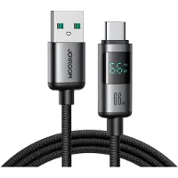 JOYROOM Câble de charge rapide USB-A vers USB-C avec affichage, 66 W, 1,2 m