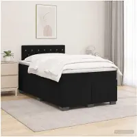 vidaXL Lit à lattes avec matelas et éclairage LED, noir, 120 x 190 cm, revêtement en velours