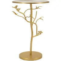 Dmora - Table Basse, 38x38x60h cm Or, Forme Ronde