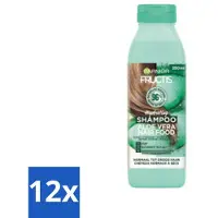Garnier - Fructis Hair Food Aloe Vera - Shampooing - Cheveux normaux à secs - 350 ml - Pack avantage - 12 pièces