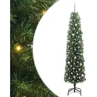 vidaXL Arbre de Noël artificiel avec 300 LED avec support Vert 240 cm