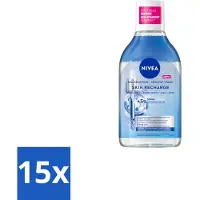 Nivea - Eau micellaire - Sérum enrichi, régénérant - démaquille le maquillage waterproof - 400 ml - Pack avantage - 15 pièces