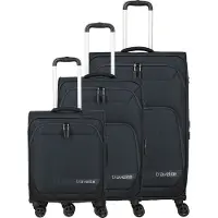 Travelite Ensemble de valises , modèle Kick Off, comprenant 3 pièces : une valise à roulettes à 4 roues, de couleur anthracite