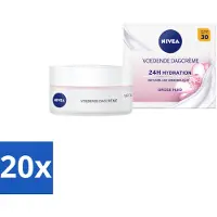 Nivea - Essentials Crème de Jour - Crème Nourrissante pour le Visage - SPF 30 - Avec Huile d'Amande & Beurre de Karité - Peau Sèche - 50 ml - Pack Avantage - 20 pièces