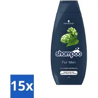 Schwarzkopf - Shampooing - Pour hommes - À l'extrait de houblon - Pour un usage quotidien - 400 ml - Pack économique - 15 pièces