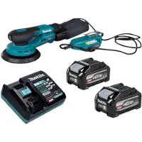 Makita BO 002 CGU201 : Ponceuse excentrique sans fil, 40 V max., diamètre 150 mm, excentrique de 5,0 mm, moteur sans balais, + 2 batteries 4,0 Ah + chargeur