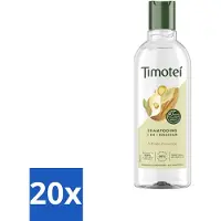 Timotei - Shampooing - Huile d'amande - 2 en 1 - Pour tous types de cheveux - 300 ml - Pack économique - 20 pièces