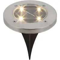 Rabalux 7975 Lampe à piquet Dannet, 3000K, 20lm, argentée-noire, ronde, blanc neutre, ø115mm