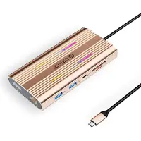 ORICO Station d'accueil XDR 12-en-1 RGB avec port USB-C, ports USB-A, 2 ports HDMI 4K 60 Hz et port DisplayPort 4K