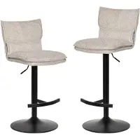 Duhome Chaise de bar, set de 2 tabourets de bar réglables en hauteur, pivotants, en bouclé, tabouret de cuisine avec repose-pieds, pour bistrot bar cuisine, beige