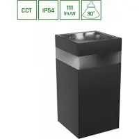 Spectrum LED Luminaire extérieur Applique murale Torre Carré Anneau Noir IP54 9W 1000lm CCT 3000K/4000K/6000K 30°