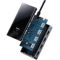 Baseus Hub USB-C PioneerJoy, gris, avec 4 ports USB-A 3.0