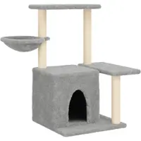 vidaXL Arbre à chat avec colonnes à griffer en sisal gris clair 83 cm
