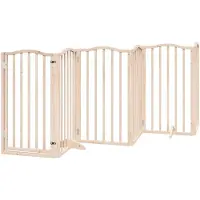 vidaXL Grille pour chiens avec porte Pliable 6 panneaux 300 cm Bois de peuplier