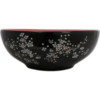 vidaXL Vasque à poser Noir et rouge Rond Ø41x14 cm Céramique