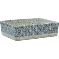 vidaXL Vasque à poser Gris Bleu Rectangulaire 46x35,5x13cm Céramique