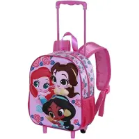 KARACTERMANIA Disney Princess Flowers 3d 34x26x13 Cm 11.50l Wheeled Backpack Rose Enfants