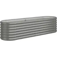 vidaXL Lit surélevé Acier revêtu par poudre 152x40x36 cm Gris